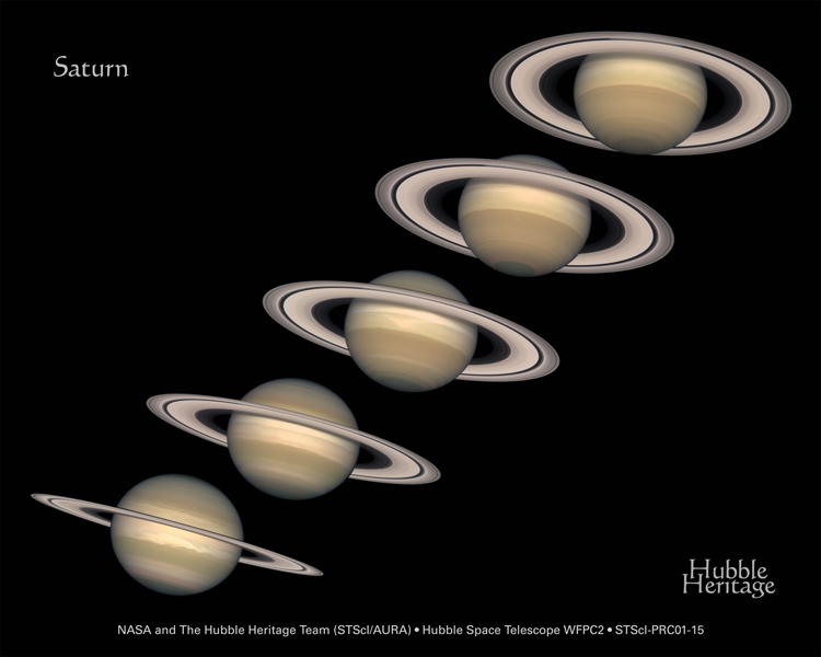 고리가 아름다운 행성 토성 첨부이미지 : Saturn from 1996 to 2000.jpg